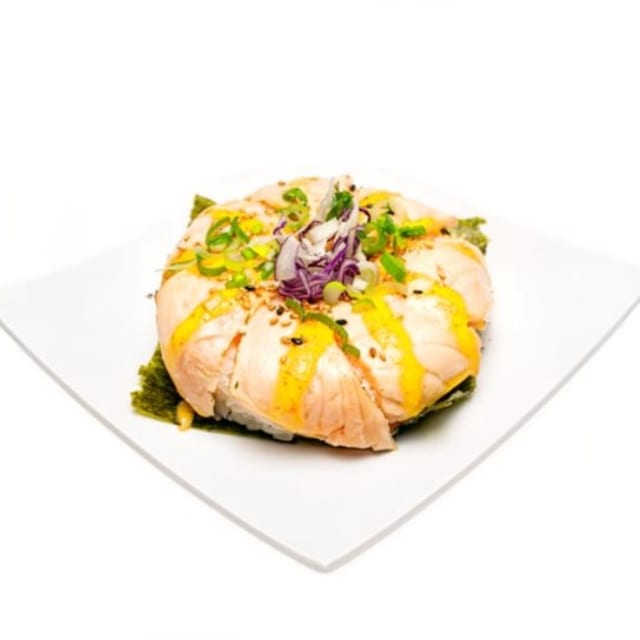 Seared Salmon Sushi Donut.